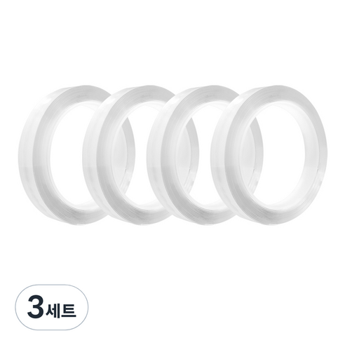 네츄럴파크 매직 스타 겔 초강력 양면테이프 1mm x 15mm x 3m 4p + 1mm x 15mm x 3m, 투명, 3세트