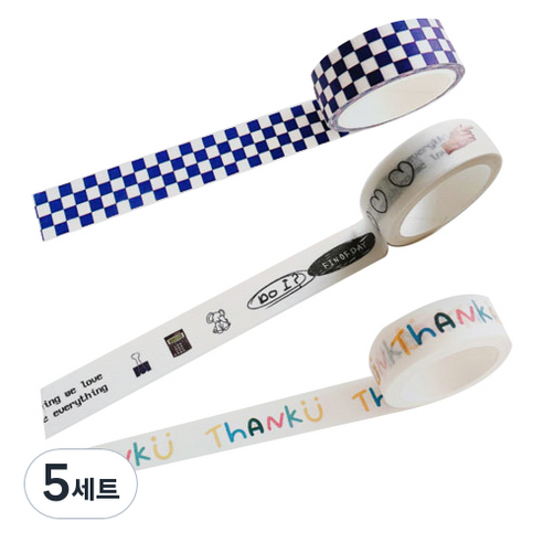 미빌 인별 감성 다꾸 마스킹테이프 3종 세트, A, 5세트