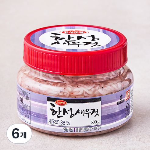 한성젓갈 한성 새우젓, 500g, 6개