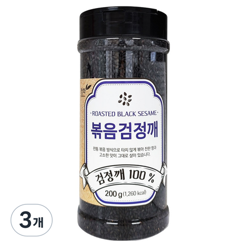 청화 볶음검정깨 100%, 200g, 3개