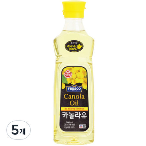 오뚜기콩기름 오뚜기 프레스코 카놀라유, 900ml, 5개 Best Top5