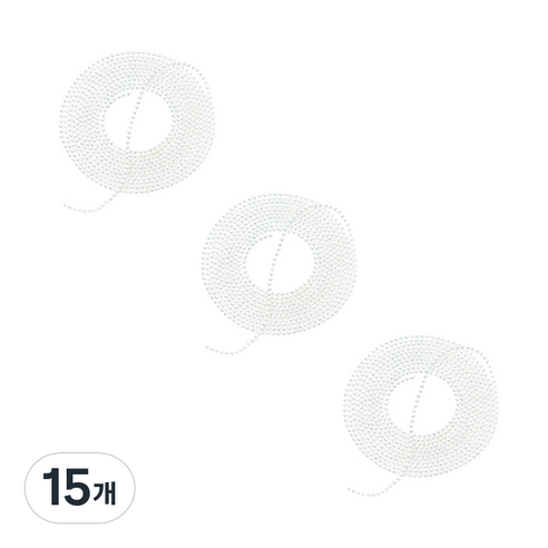 아리코 네일아트 볼줄 체인 파츠 1mm x 90cm, 실버, 15개