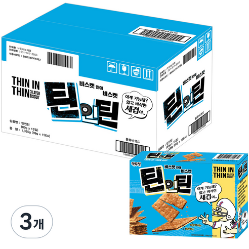 하늘처럼 막무정 틴인틴 세겹 비스켓, 1.335kg, 3개