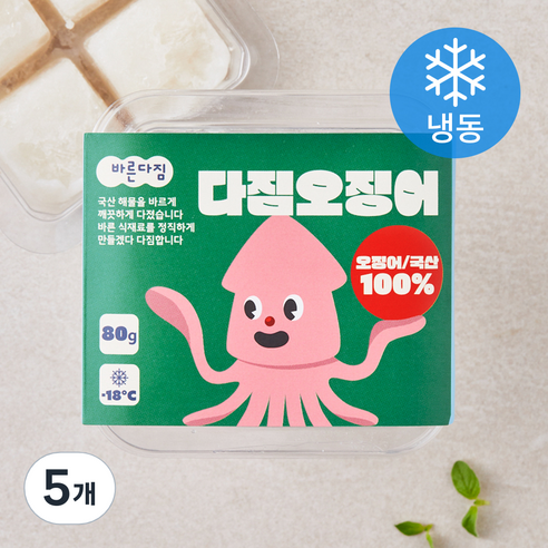 바른다짐 다짐오징어 (냉동), 5개, 80g