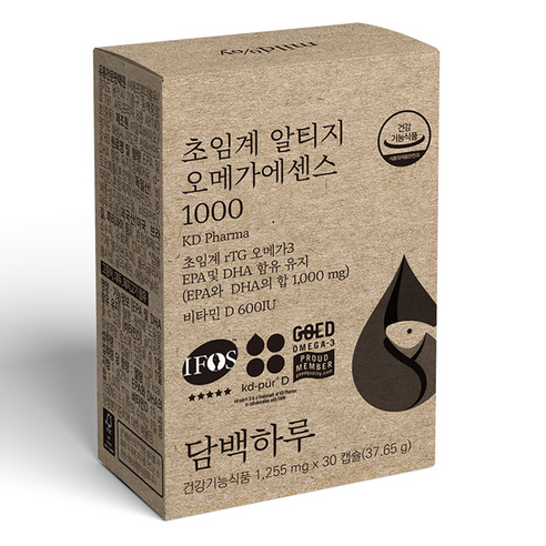담백하루 초임계 알티지 오메가3 에센스 1000 1개월, 30정, 1개