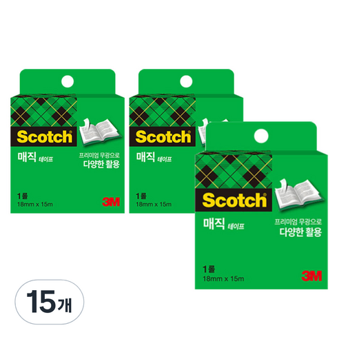 스카치 매직테이프 리필 810R 18mm x 15m, 0   백, 15개