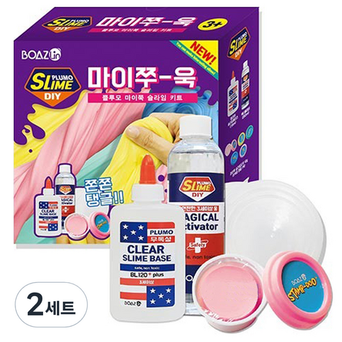 보아스린 쁠루모 마이쭈욱 슬라임 세트, 2세트, 혼합 색상