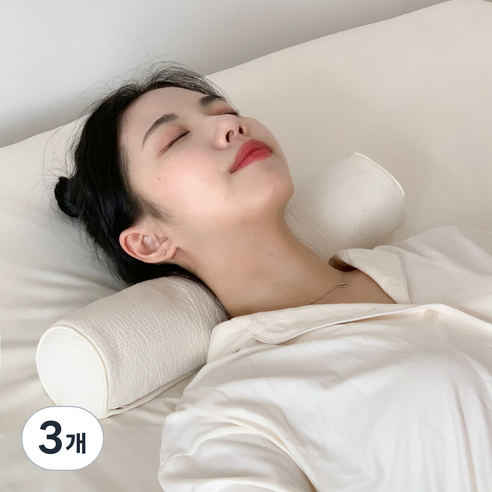 집앤콕 비즈폼 누비베개, 크림베이지, 3개