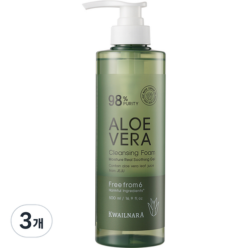 과일나라 알로에베라 모이스처 클렌징폼, 500ml, 3개