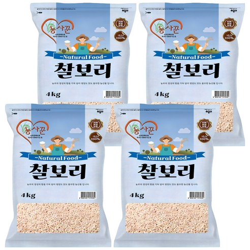 농사꾼 국산 찰보리쌀, 4kg, 4개