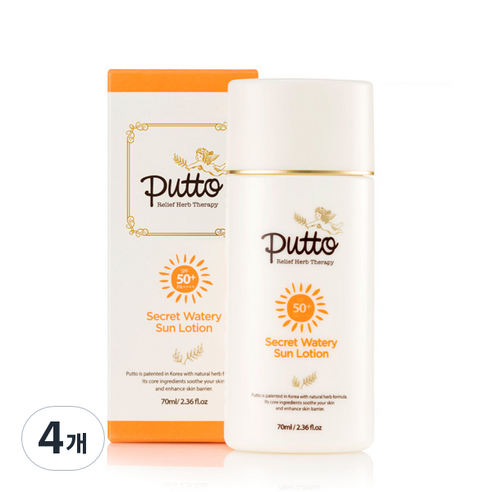 퓨토 시크릿 워터리 선로션 SPF50+ PA++++, 4개, 70ml