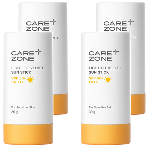 케어존 라이트핏 벨벳 선스틱 SPF50+ PA++++, 39g, 4개