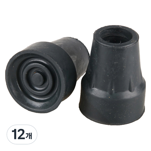 Dr.펠리스제이 목발 지팡이 리필 고무캡 패킹 22mm, D블랙, 12개