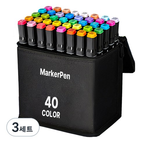 다다 디자인 드로잉 마커펜 천케이스, 3세트, 40색