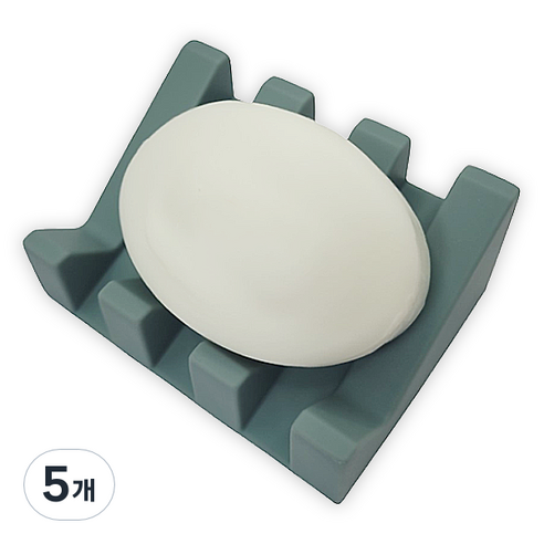 바코젤 논슬립 실리콘 비누받침, 그린, 5개