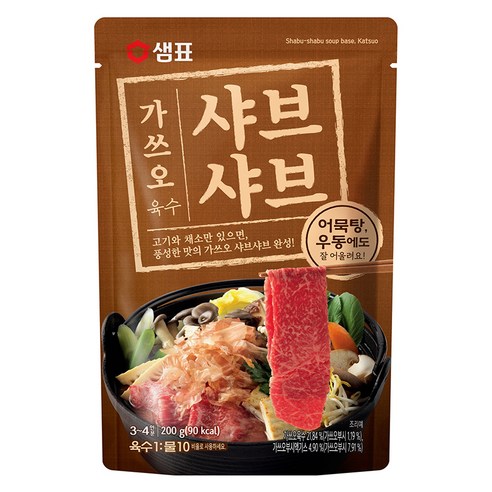 샘표 가쓰오 샤브샤브 육수 3~4인분, 200g, 1개