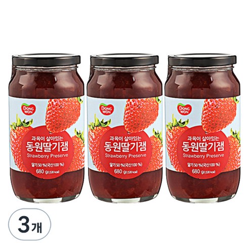 동원 딸기잼, 680g, 3개