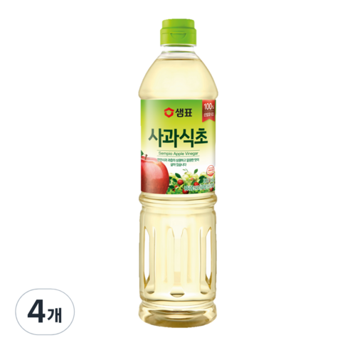 샘표 합성향 없는 사과식초, 900ml, 4개