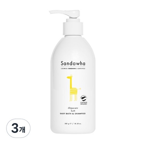 산다화 오가케어 소프트 베이비 바스 앤 샴푸, 300g, 3개