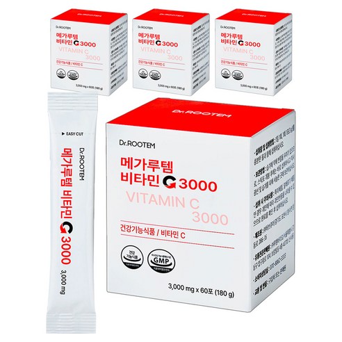 닥터루템 정품 메가루템 비타민C 3000, 180g, 4개