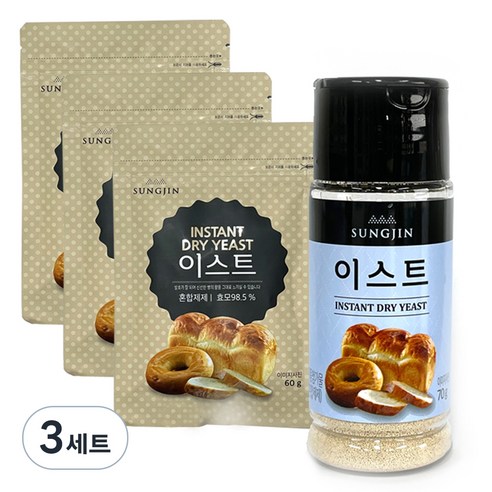 성진 이스트 용기형 70g + 지퍼형 60g x 3p 세트, 3세트