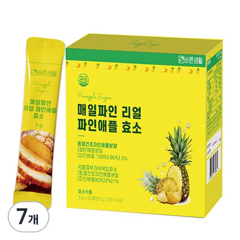 바른생활 매일파인 리얼 파인애플 효소, 90g, 7개