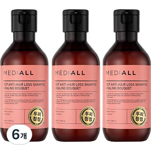 메디올 알시피 안티로스 두피청정 탈모완화 샴푸 힐링부케, 100ml, 6개