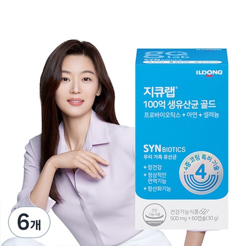 지큐랩 100억 생유산균 골드, 60정, 6개