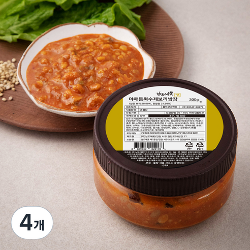 남도애꽃 야채듬뿍 수제보리쌈장, 300g, 4개