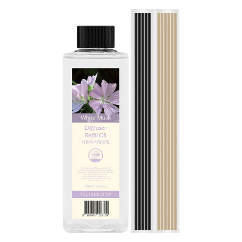 더허브샵 디퓨저 리필 오일, 화이트 머스크, 500ml, 1개