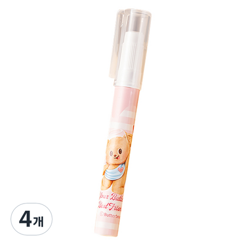 버터베어 슬림 고체풀 글루스틱 핑크, 2.2g, 4개