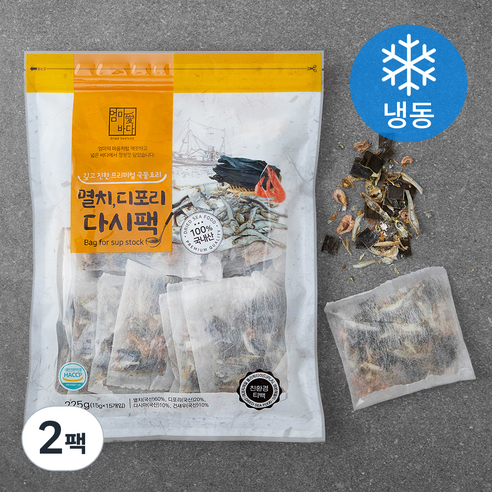 멸치 디포리 다시팩 (냉동), 15g, 15개입, 2개