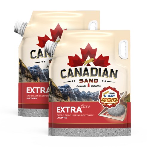 Canadian Sand Extra Care Cat Sand Bentonite, 9kg, 2 pieces, odorless