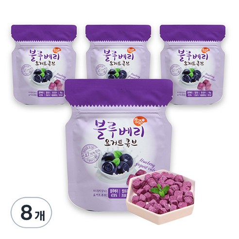 짱죽 요거트큐브, 블루베리, 16g, 8개