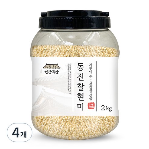 건강곡간 동진 찰현미, 2kg, 4개