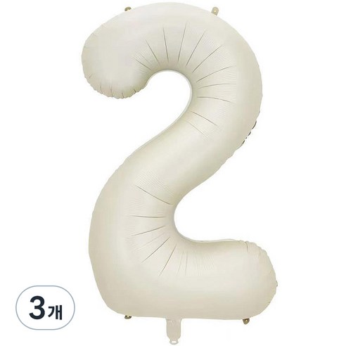 팡파티 숫자 레터링 풍선 101cm 2, 화이트, 3개
