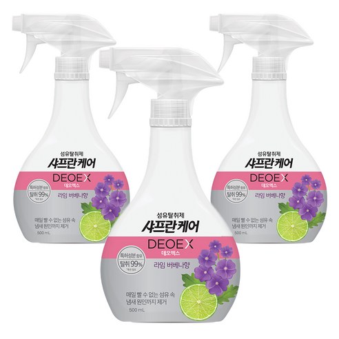 샤프란 케어 바이럭스 섬유탈취제 라임 버베나, 500ml, 3개