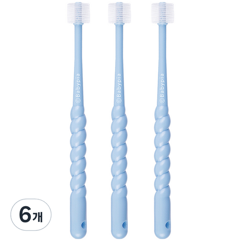 예꼬맘 360도 어린이용 칫솔 2단계, 블루, 6개