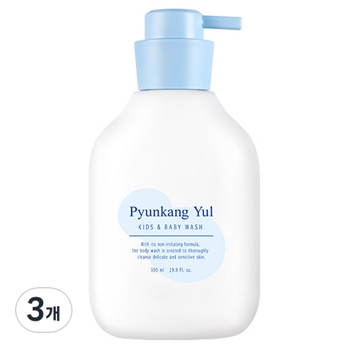 편강율 키즈 앤 베이비 워시 베이비파우더향, 590ml, 3개
