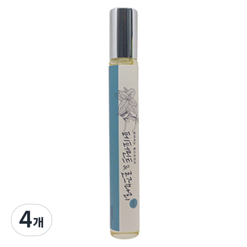 허브플러스 아로마 롤온퍼퓸 펄스포인트 페퍼민트/로즈마리, 12ml, 4개