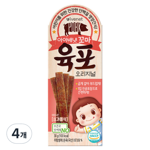아이배냇 꼬마 육포 6p, 오리지널, 30g, 4개