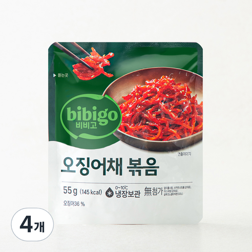 비비고 오징어채볶음, 55g, 4개