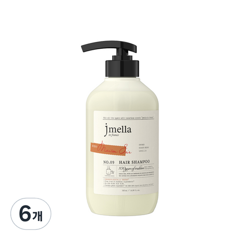 제이멜라 인 프랑스 메종 수아 헤어 샴푸, 500ml, 6개