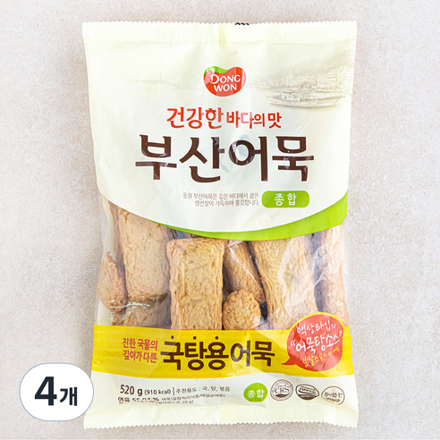 동원 건강한 바다의 맛 부산어묵 종합, 520g, 4개