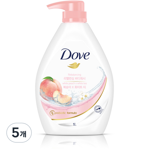 도브 화이트 피치 바디워시, 5개, 1L