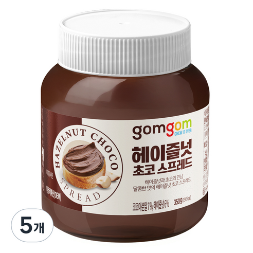 곰곰 헤이즐넛 초코 스프레드, 350g, 5개