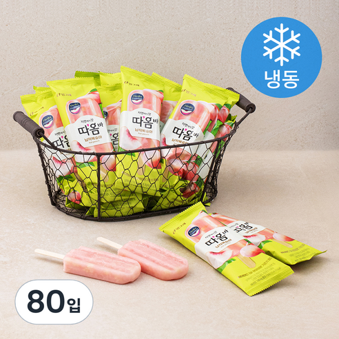 빙그레 따옴바 납작복숭아 (냉동), 75ml, 1개입, 80개