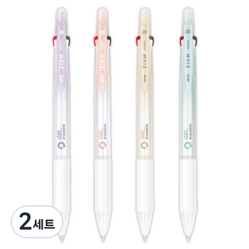 자바펜 지움3겔 지워지는 볼펜 4종 세트 0.5mm, 퍼플 + 베이지 + 민트 + 피치, 2세트