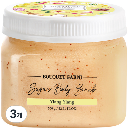 부케가르니 슈가 바디스크럽 일랑일랑, 500g, 3개