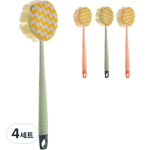 ABM 손잡이 양면 때밀이 샤워볼 4p, 랜덤발송, 4세트